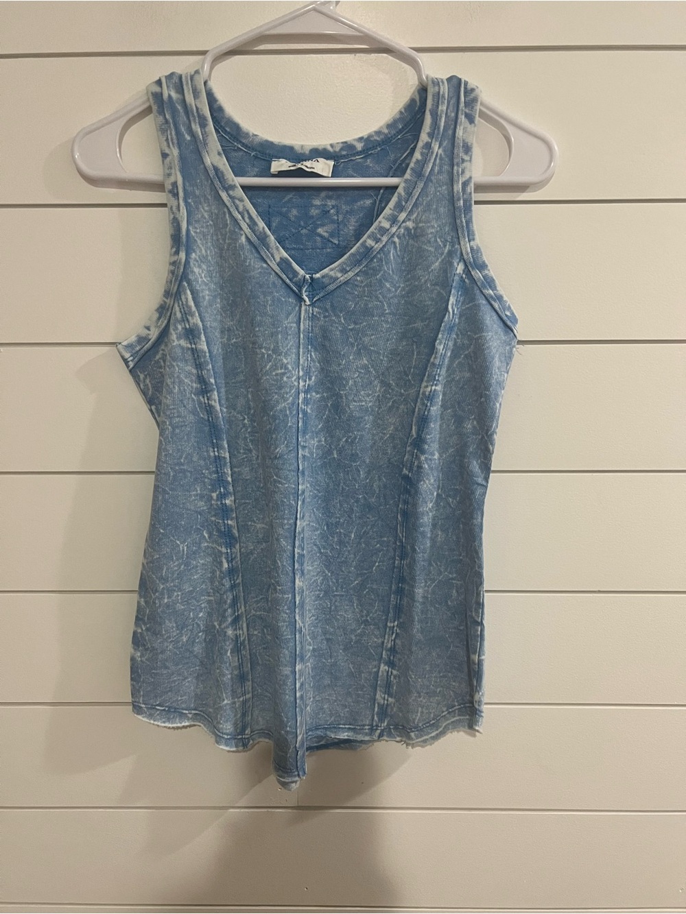 Zenana Outfitters Light Blue Mineral-Wash V-Neck Tank